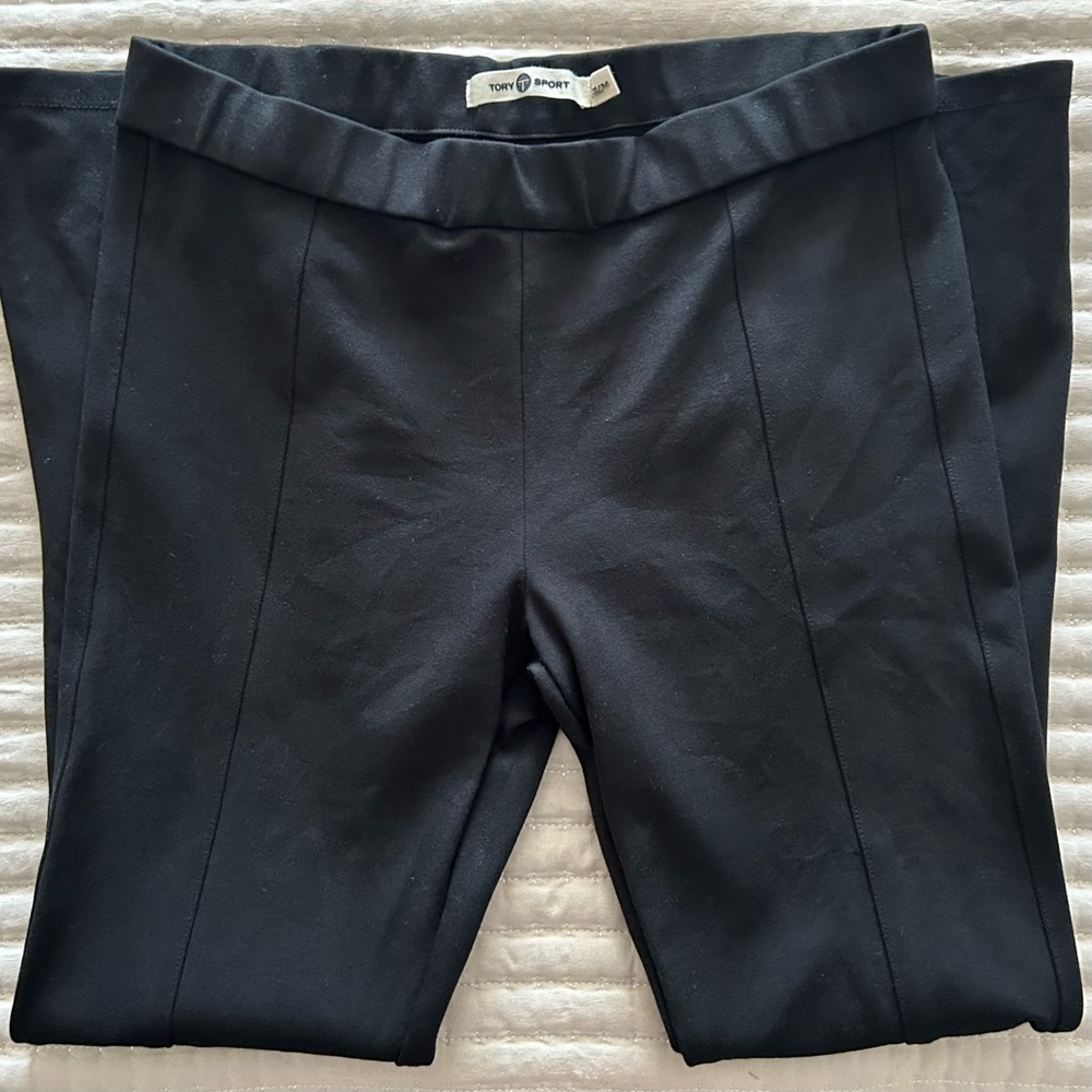 Tory Burch Sport Women’s Ponte Cropped Flare Pull On Pant in Black, Size Medium - Picture 9 of 11